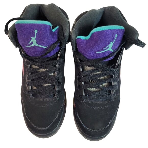Air Jordan 5 Retro Grapes Black Purple Teal Red Boys Sneakers Size 5Y Nike Air - Picture 2 of 10